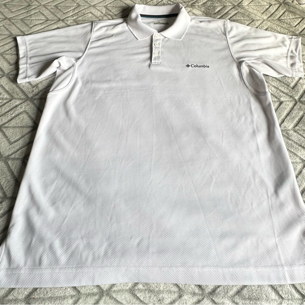 Columbia Men’s White Omni-Shade Performance Polo Shirt - Size Medium
